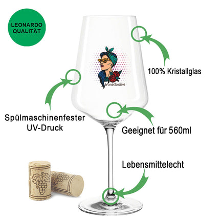 SEO. Leonardo Weinglas "Rockabilly Girl" mit UV - Druck - Puccini Linkreich
