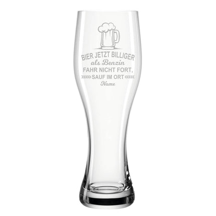 SEO. Leonardo Weizenglas "Bier jetzt billiger als Benzin" mit Namen - Linkreich