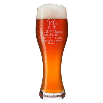 SEO. Leonardo Weizenglas "Bier jetzt billiger als Benzin" mit Namen - Linkreich