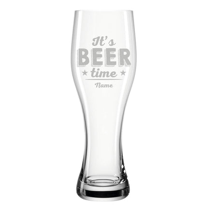 SEO. Leonardo Weizenglas "It's Beer time" mit Namen - kleine Kiste UV Linkreich