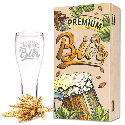 SEO. Leonardo Weizenglas "Premium Bier" - kleine Kiste UV Linkreich