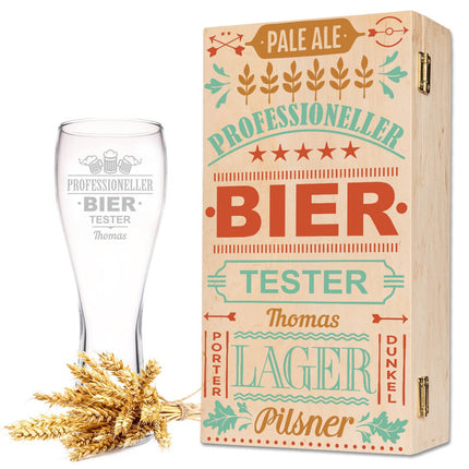 SEO. Leonardo Weizenglas "Professioneller Biertester" mit Namen - Weizenglas Linkreich