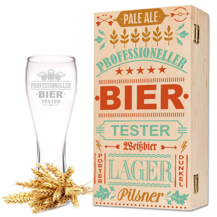 SEO. Leonardo Weizenglas "Professioneller Biertester" - kleine Kiste UV Linkreich