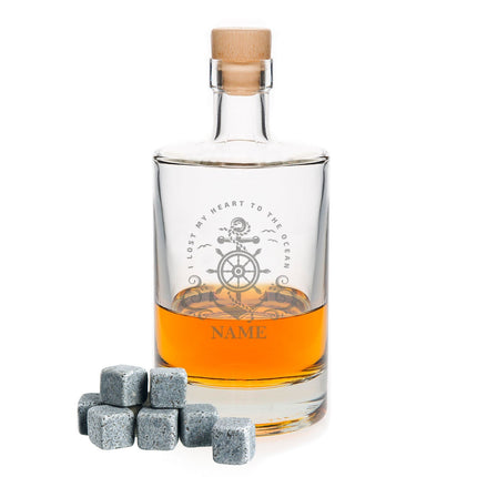 SEO. Leonardo Whiskygläser mit Gravur - "Heart to the ocean" im Set mit 0,5l Karaffe - Linkreich