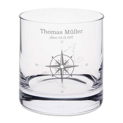 SEO. Leonardo Whiskyglas mit Gravur "Kompass" - Linkreich