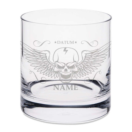 SEO. Leonardo Whiskyglas mit Gravur "Totenkopf" - Linkreich