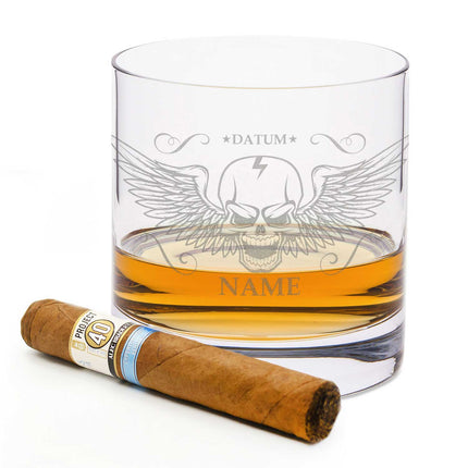 SEO. Leonardo Whiskyglas mit Gravur "Totenkopf" - Linkreich