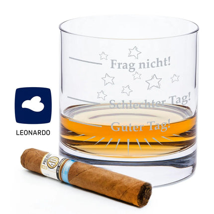 SEO. Leonardo Whiskyglas "Schlechter Tag, Guter Tag, Frag nicht!" - Linkreich
