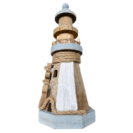 Leuchtturm beleuchtet Holz LED Deko Dekoration Maritim Anker Strand Meer H 24 cm (Leuchtturm) kaufen bei Linkreich – Jetzt entdecken!