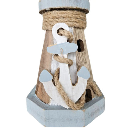 Leuchtturm beleuchtet Holz LED Deko Dekoration Maritim Anker Strand Meer H 24 cm (Leuchtturm) kaufen bei Linkreich – Jetzt entdecken!
