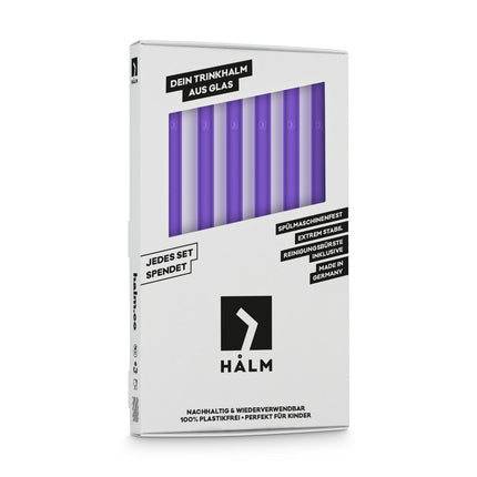 Lila Glasstrohhalme 6x 20cm Gerade - NEON (Glastrinkhalme) kaufen bei Linkreich – Jetzt entdecken!