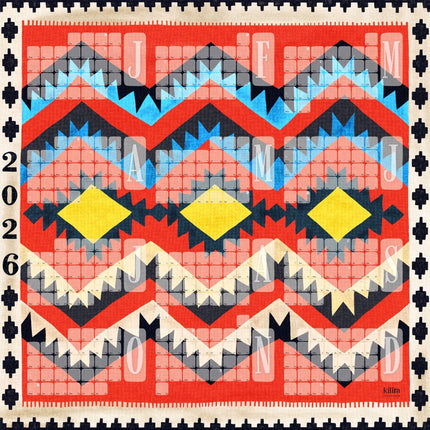 Wandkalender  // Kilim Classic rot