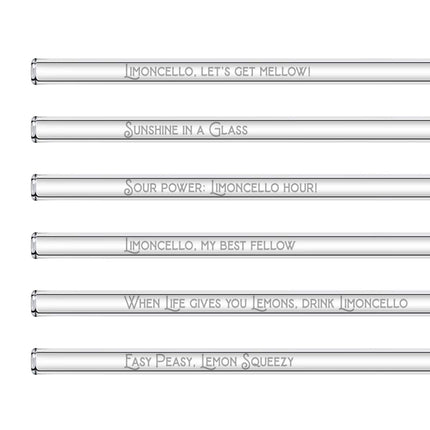 Limoncello Spritz Glasstrohhalme - 6 lustige Limoncello Sprüche auf Strohhalmen (Glastrinkhalme) kaufen bei Linkreich – Jetzt entdecken!