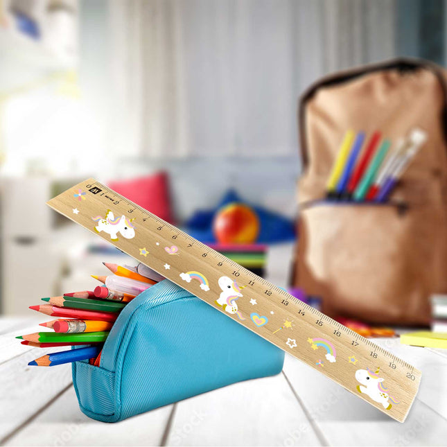 SEO. Lineal zur Einschulung im Einhörner Design für Kinder aus Holz - Linkreich