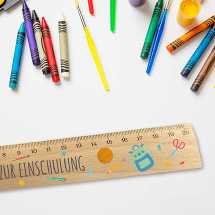 SEO. Lineal zur Einschulung im Einschulungs Design für Kinder aus Holz - Linkreich
