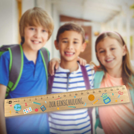 SEO. Lineal zur Einschulung im Einschulungs Design für Kinder aus Holz - Linkreich