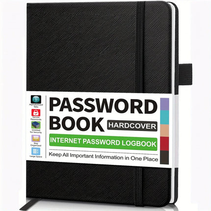 SEO. Logbuch, Passwortbuch mit Register A - Z Passwort Notizbuch A5 - Schwarz Linkreich