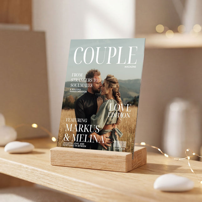 SEO. Love Magazine auf Acryl - Personalisiertes Geschenk mit Foto - Linkreich