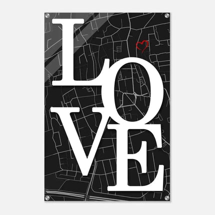 Love Map - Dein gewünschter Standort - Leinwandbild Personalisierbar (Canvas) kaufen bei Linkreich – Jetzt entdecken!