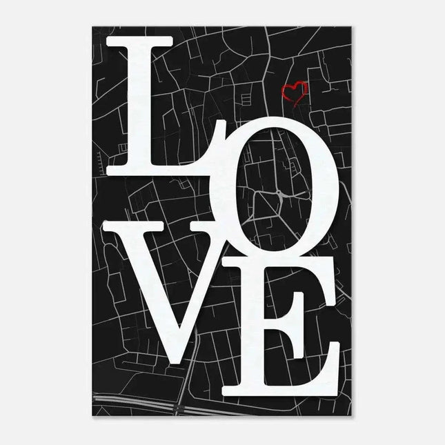 Love Map - Dein gewünschter Standort - Leinwandbild Personalisierbar (Canvas) kaufen bei Linkreich – Jetzt entdecken!
