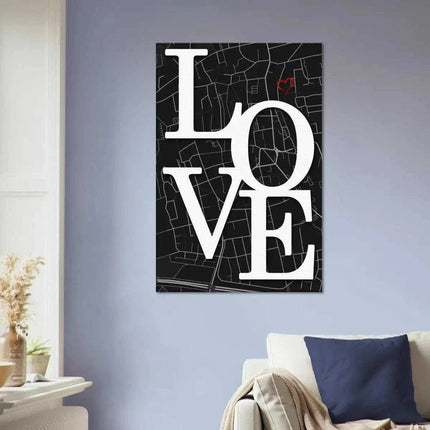 Love Map - Dein gewünschter Standort - Leinwandbild Personalisierbar (Canvas) kaufen bei Linkreich – Jetzt entdecken!