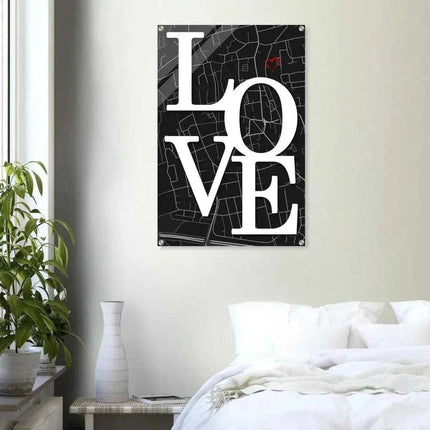 Love Map - Dein gewünschter Standort - Leinwandbild Personalisierbar (Canvas) kaufen bei Linkreich – Jetzt entdecken!