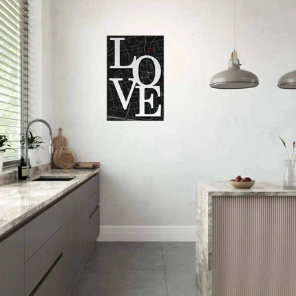 Love Map - Dein gewünschter Standort - Leinwandbild Personalisierbar (Canvas) kaufen bei Linkreich – Jetzt entdecken!