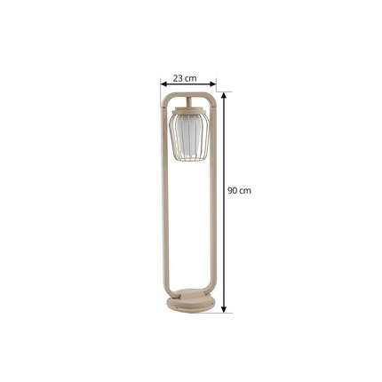 B-Ware Lucande Wegeleuchte Außenleuchte Chandan Beige Metall Ip54 90 Cm Gartenleuchte