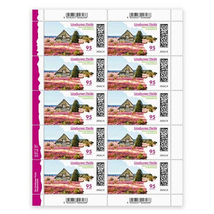 SEO. Lüneburger Heide, Briefmarke zu 0,95 €, 10er - Bogen - Linkreich