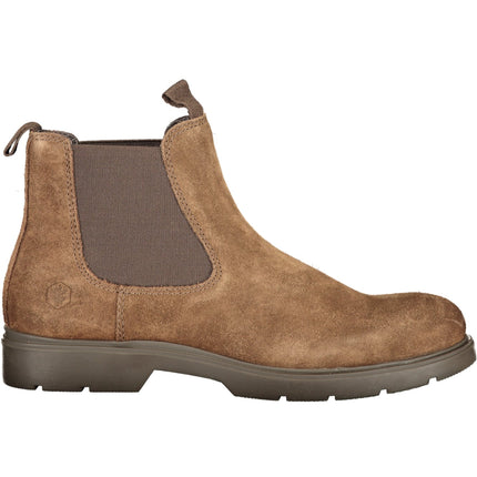LUMBERJACK Holzfällerstiefel Herren – Braune Stiefelette mit Gummizügen für Herbst/Winter