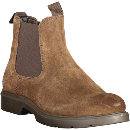 LUMBERJACK Holzfällerstiefel Herren – Braune Stiefelette mit Gummizügen für Herbst/Winter