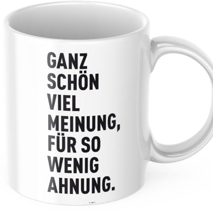 SEO. Lustige Kaffeetasse "Ganz schön viel Meinung für so wenig Ahnung" Frühstück Morgen Arbeit Tasse Büro Geschenk - Linkreich