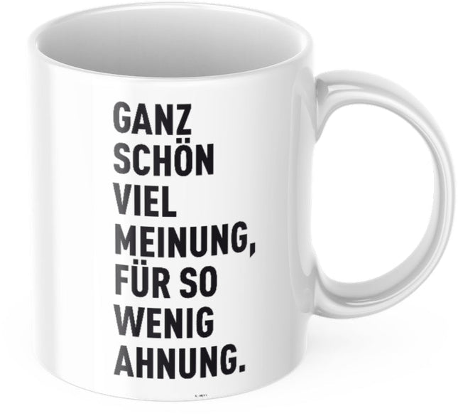 SEO. Lustige Kaffeetasse "Ganz schön viel Meinung für so wenig Ahnung" Frühstück Morgen Arbeit Tasse Büro Geschenk - Linkreich