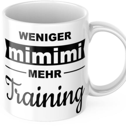 SEO. Lustige Kaffeetasse "Weniger Mimimi Mehr Training" Frühstück Morgen Arbeit Tasse Büro Geschenk - Linkreich