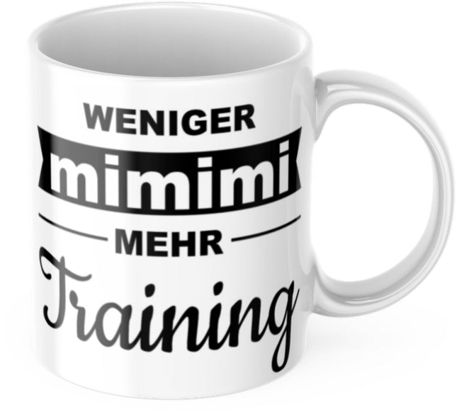 SEO. Lustige Kaffeetasse "Weniger Mimimi Mehr Training" Frühstück Morgen Arbeit Tasse Büro Geschenk - Linkreich