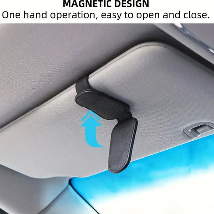 SEO. Magnetischer Halter für Sonnenbrillen für Sonnenblende - Grau Linkreich