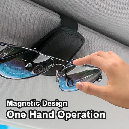 SEO. Magnetischer Halter für Sonnenbrillen für Sonnenblende - Grau Linkreich
