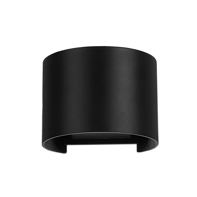 B-Ware Mantra Iluminación Led Außenwandleuchte Davos Rund Schwarz Dimmbar Aluminium