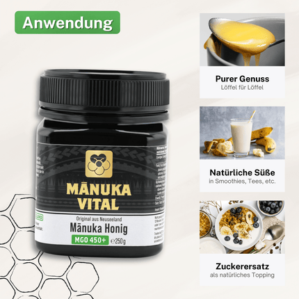 SEO. Manuka Honig MGO 450+, 250g - Linkreich