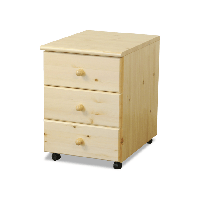 SEO. Marcus Schreibtisch Container | 3 - Schubladen | 100% Bio Kiefer Massivholz - Natur Linkreich