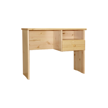 SEO. Marcus Schreibtisch/Bürotisch | 1 - Schublade | 1 - Regalfach | 100% Bio Kiefer Massivholz - Natur Linkreich