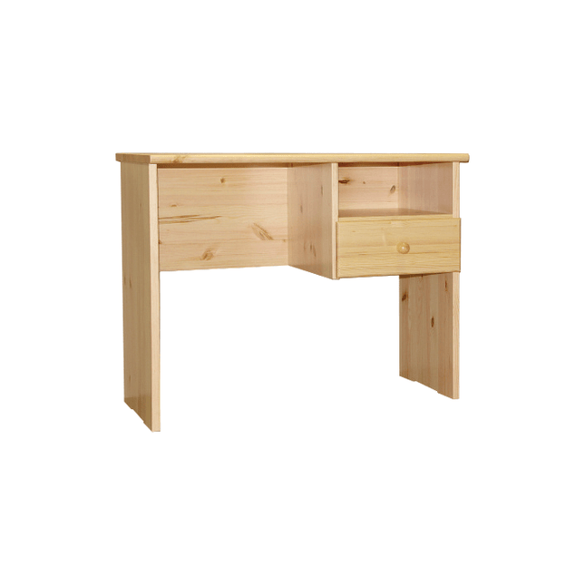 SEO. Marcus Schreibtisch/Bürotisch | 1 - Schublade | 1 - Regalfach | 100% Bio Kiefer Massivholz - Natur Linkreich