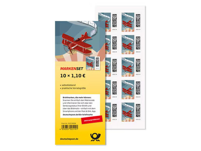 Markenset Luftpost, Briefmarke zu 1,10 €, 10er-Set