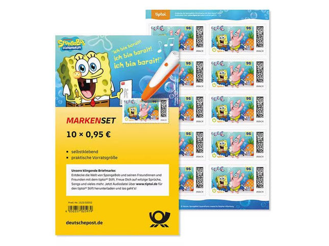 SEO. Markenset SpongeBob, Briefmarke zu 0,95 €, 10er - Set - Linkreich