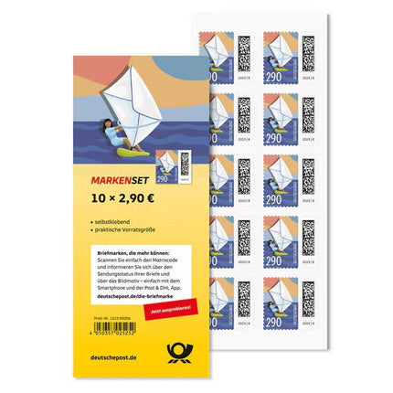 SEO. Markenset Windsurfbrief, Briefmarke zu 2,90 €, 10er - Set - Linkreich