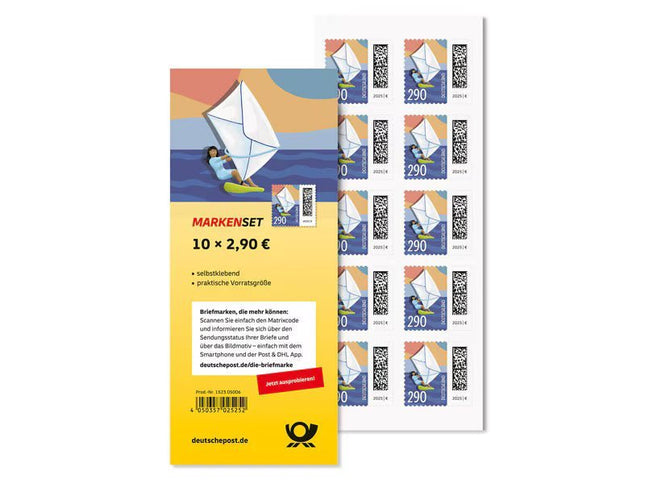 SEO. Markenset Windsurfbrief, Briefmarke zu 2,90 €, 10er - Set - Linkreich
