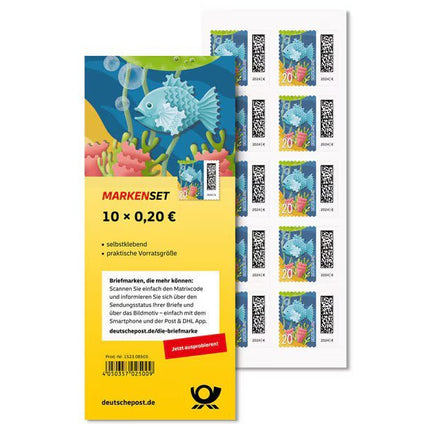 SEO. Markenset Zackenbarsch, Briefmarke zu 0,20 €, 10er - Set - Linkreich
