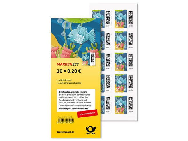 SEO. Markenset Zackenbarsch, Briefmarke zu 0,20 €, 10er - Set - Linkreich