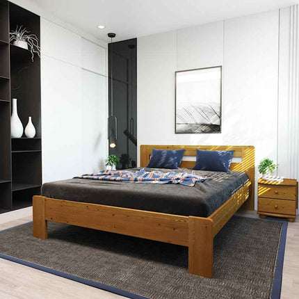 SEO. Markus Kieferbett aus Massivholz | Massivholz Bett 100% Bio für gesundes Schlafen im Naturholz Design - 90 x 200 cm Linkreich