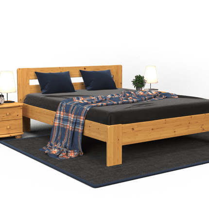 SEO. Markus Kieferbett aus Massivholz | Massivholz Bett 100% Bio für gesundes Schlafen im Naturholz Design - 90 x 200 cm Linkreich